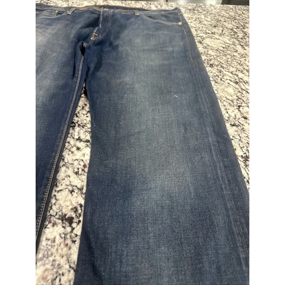 New Levi's 501 Original Button Fly Straight Jeans 46x32 Mens Grunge Look Stretch